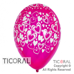 GLOBO SEMPERTEX R12 INF CRISTAL FUCSIA CORAZON D2-H1 x 10